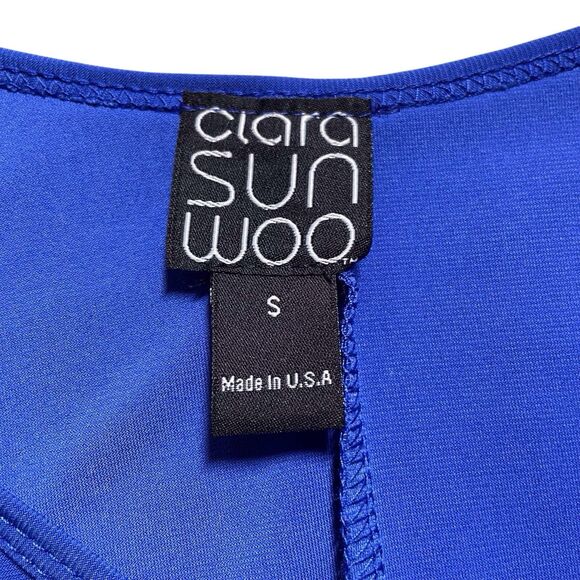 NWT Clara Sunwoo Sun Woo V-Neck High-Low Envelope Hem Tunic Top Size Small Blue - Picture 4 of 16